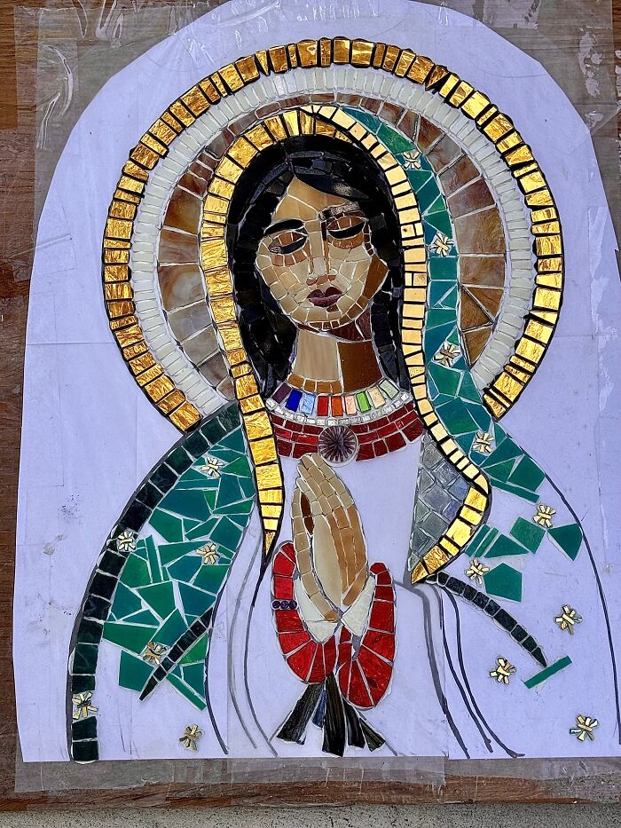I Captured The Stages Of My Mosaic Artwork Illustrating The Holy &lsquo;Mary&rsquo;