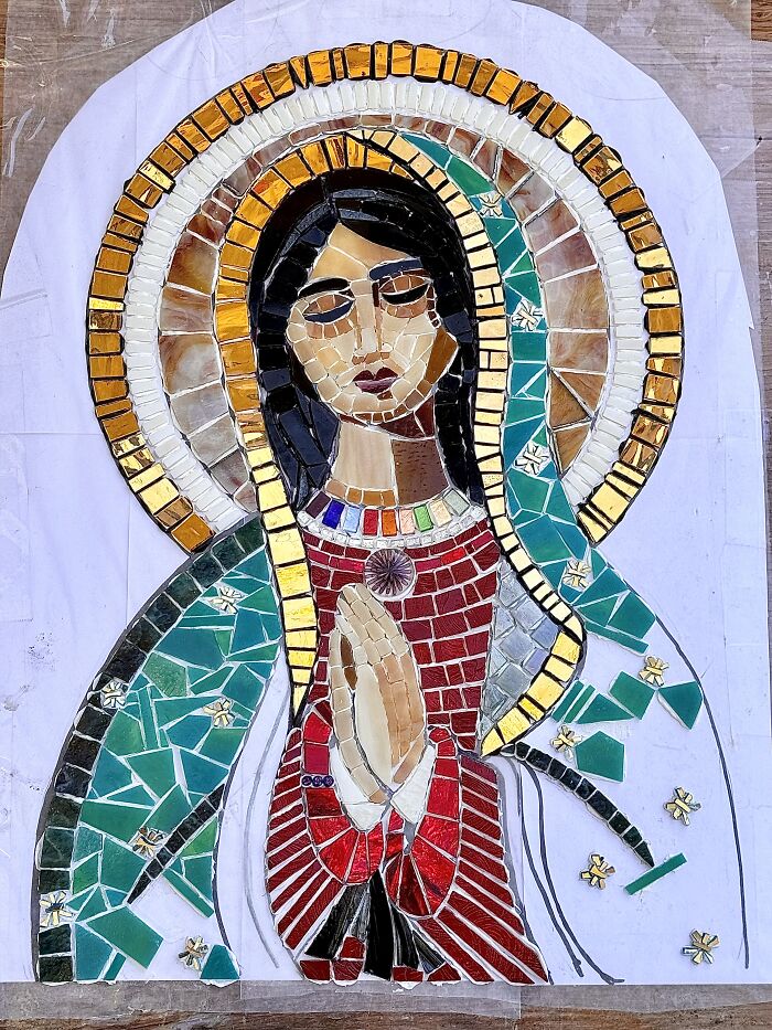 I Captured The Stages Of My Mosaic Artwork Illustrating The Holy &lsquo;Mary&rsquo;