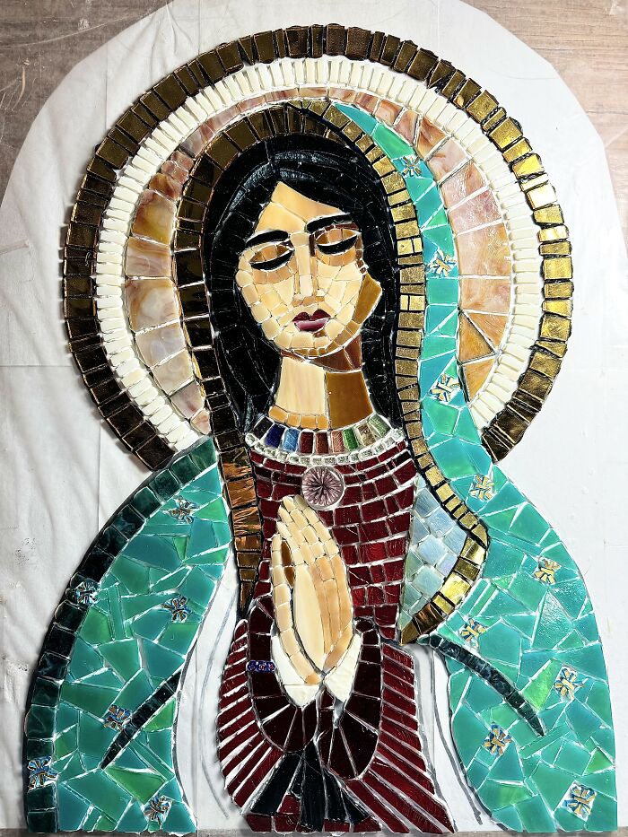 I Captured The Stages Of My Mosaic Artwork Illustrating The Holy &lsquo;Mary&rsquo;