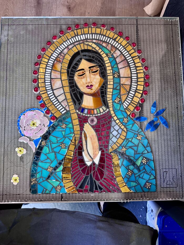 I Captured The Stages Of My Mosaic Artwork Illustrating The Holy &lsquo;Mary&rsquo;