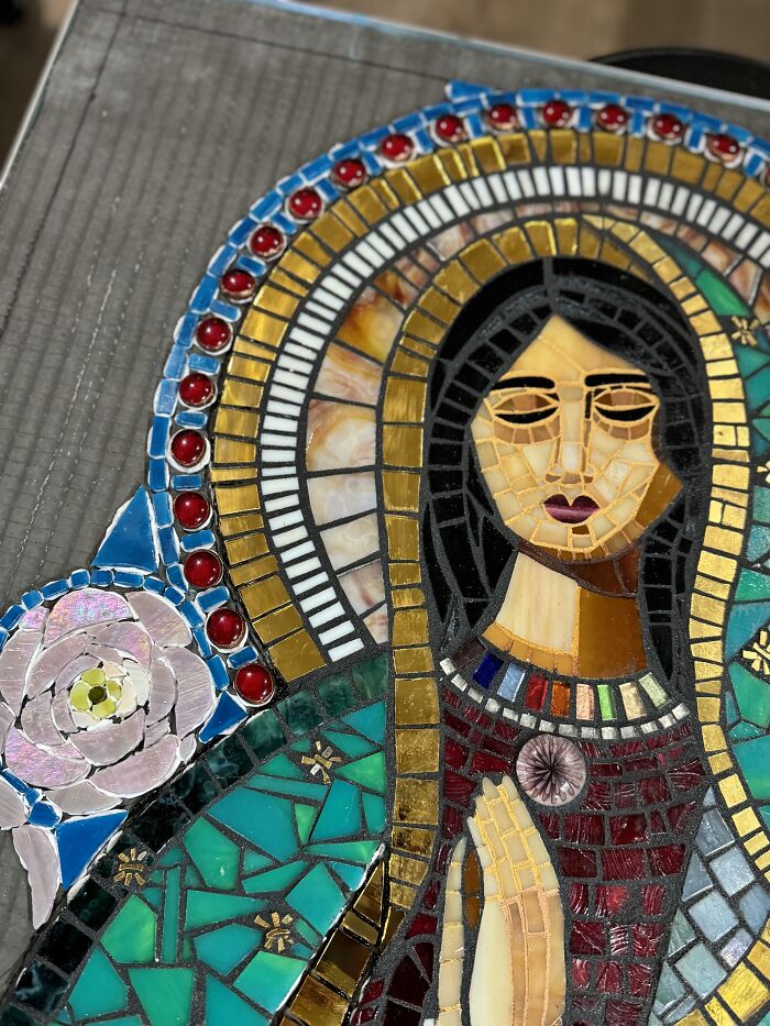 I Captured The Stages Of My Mosaic Artwork Illustrating The Holy &lsquo;Mary&rsquo;