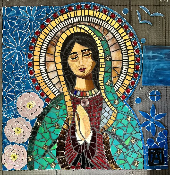 I Captured The Stages Of My Mosaic Artwork Illustrating The Holy &lsquo;Mary&rsquo;
