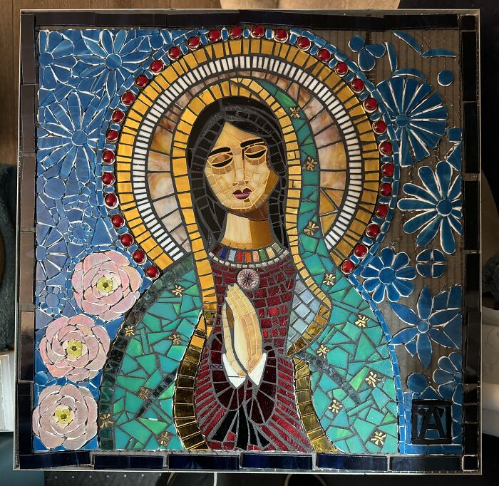 I Captured The Stages Of My Mosaic Artwork Illustrating The Holy &lsquo;Mary&rsquo;