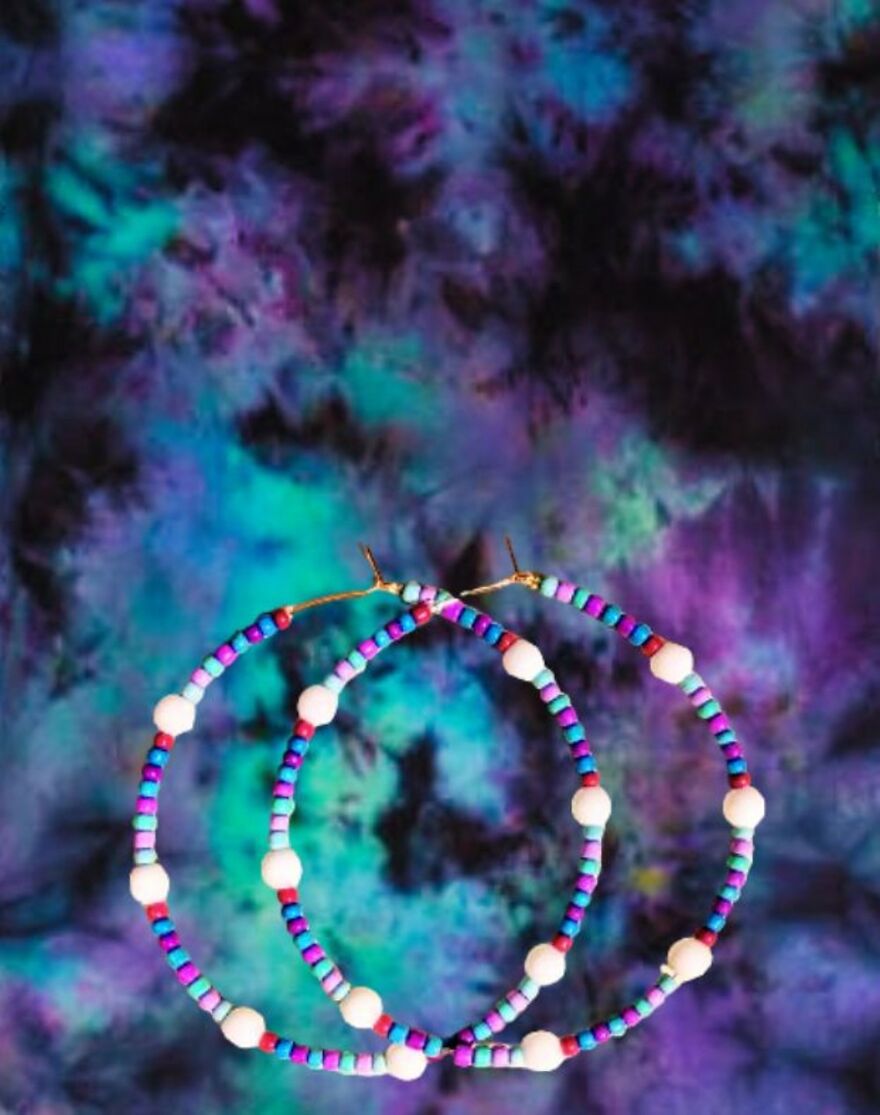 My Handmade Earrings Art On A Collection Of Colorful Tie-Dye Fabrics (25 Pics)