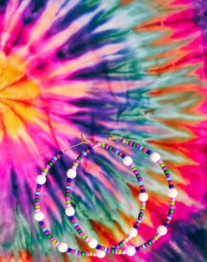 My Handmade Earrings Art On A Collection Of Colorful Tie-Dye Fabrics (25 Pics)
