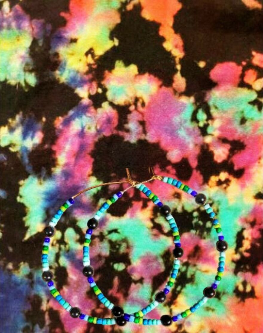 My Handmade Earrings Art On A Collection Of Colorful Tie-Dye Fabrics (25 Pics)