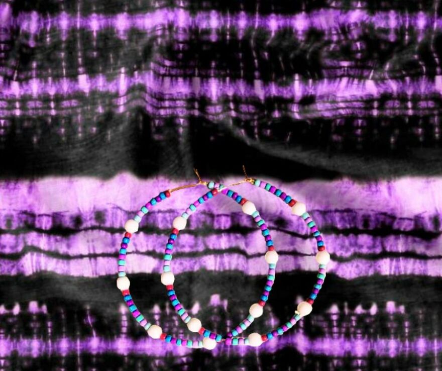 My Handmade Earrings Art On A Collection Of Colorful Tie-Dye Fabrics (25 Pics)