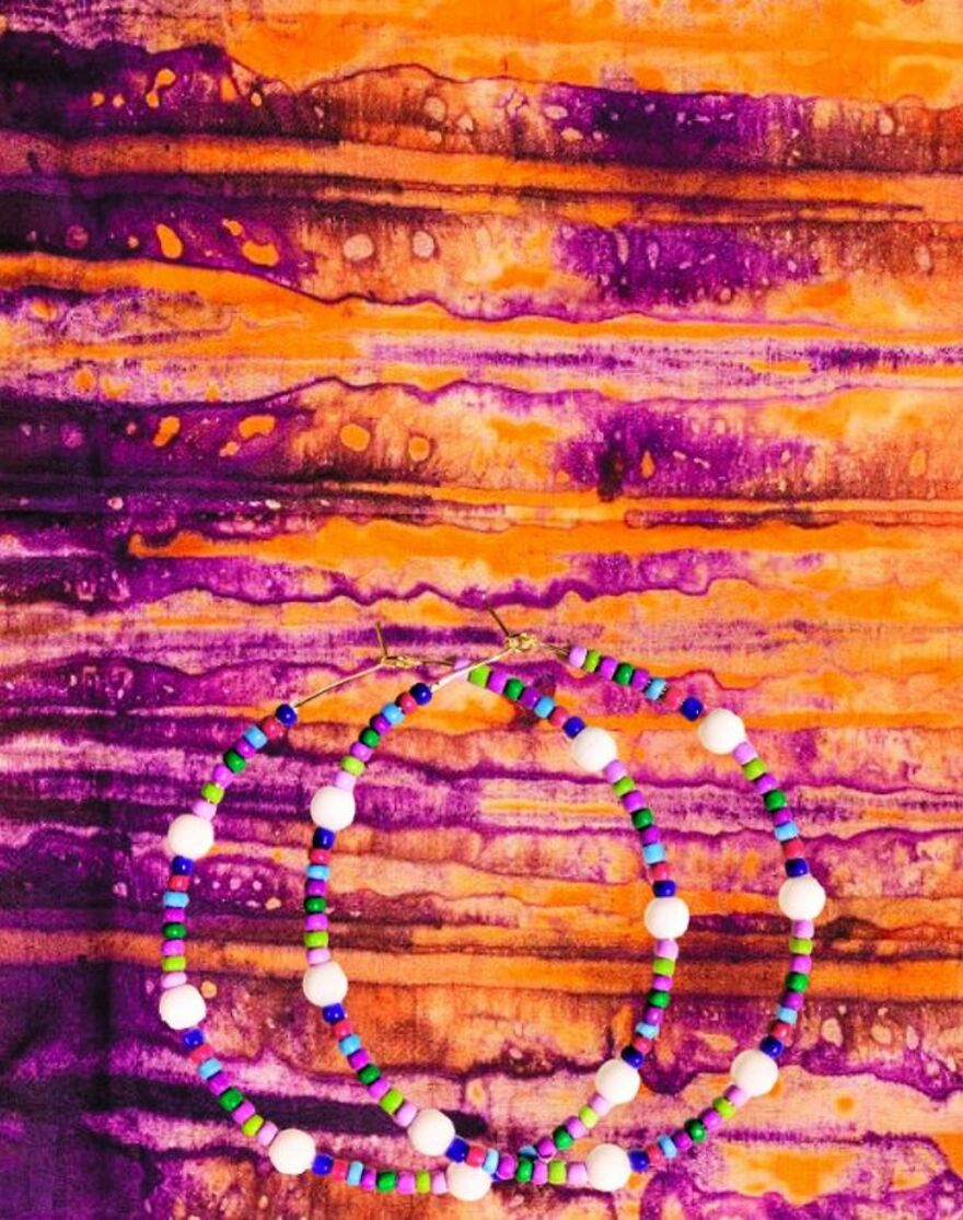 My Handmade Earrings Art On A Collection Of Colorful Tie-Dye Fabrics (25 Pics)