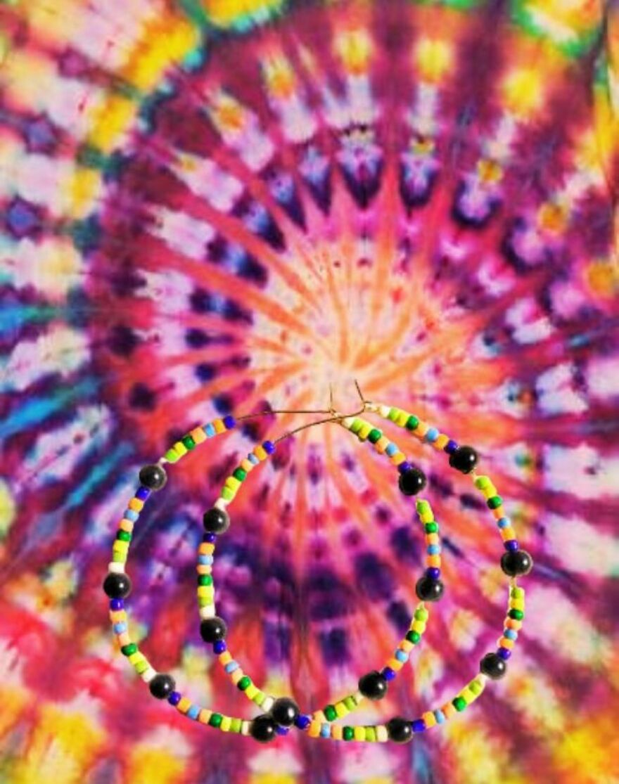 My Handmade Earrings Art On A Collection Of Colorful Tie-Dye Fabrics (25 Pics)