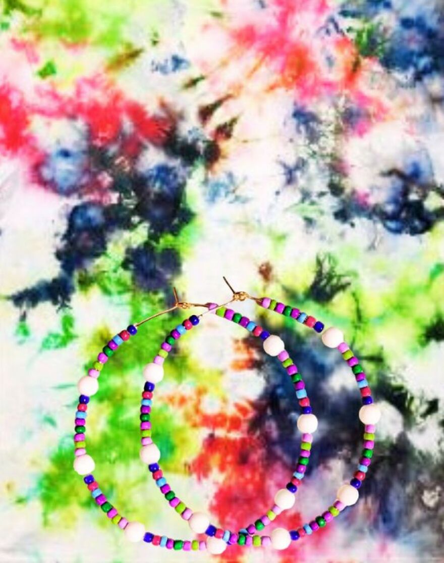 My Handmade Earrings Art On A Collection Of Colorful Tie-Dye Fabrics (25 Pics)