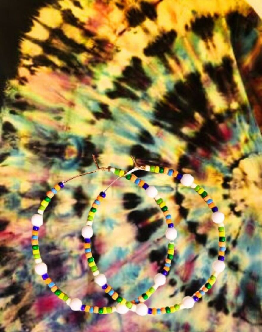 My Handmade Earrings Art On A Collection Of Colorful Tie-Dye Fabrics (25 Pics)