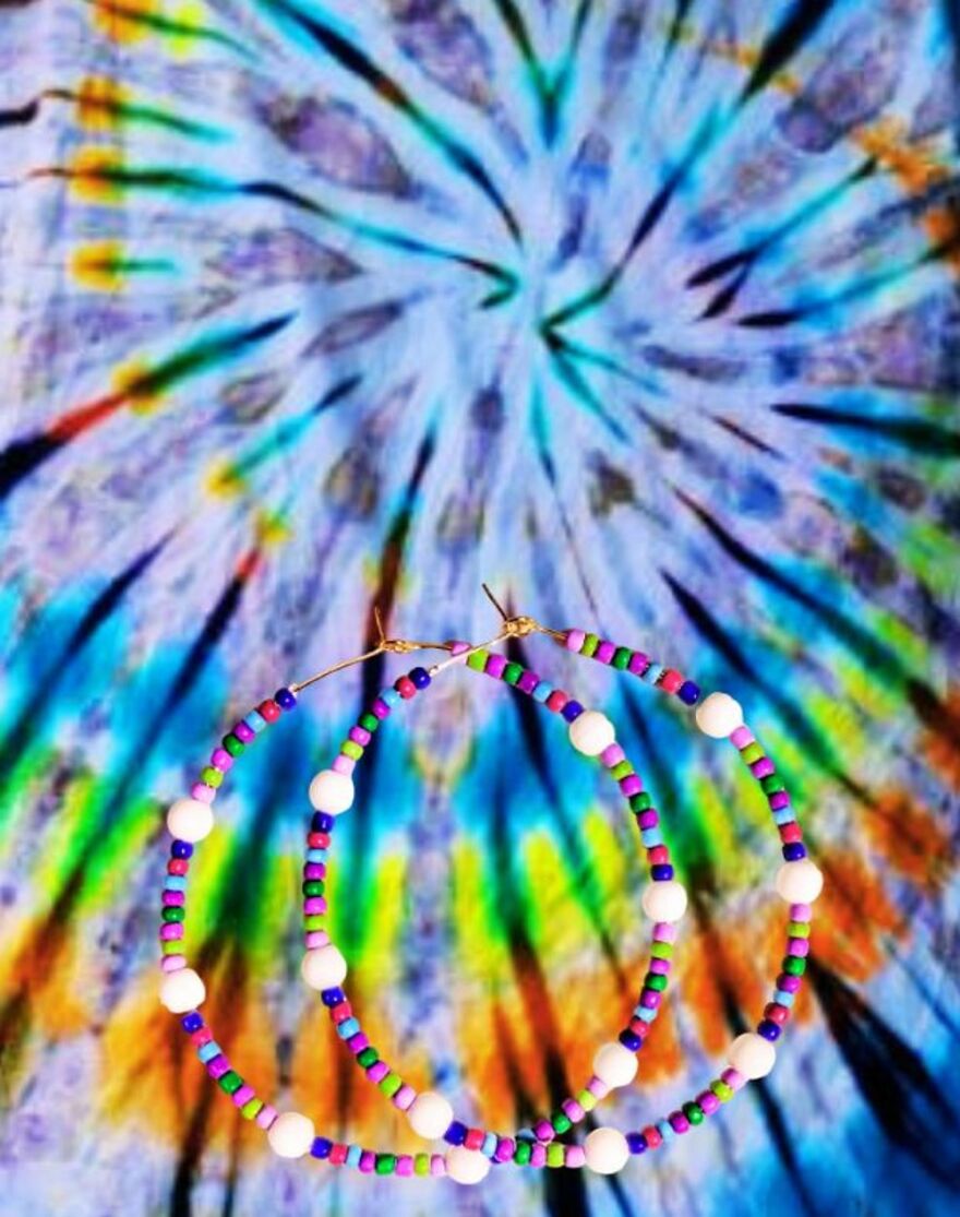 My Handmade Earrings Art On A Collection Of Colorful Tie-Dye Fabrics (25 Pics)