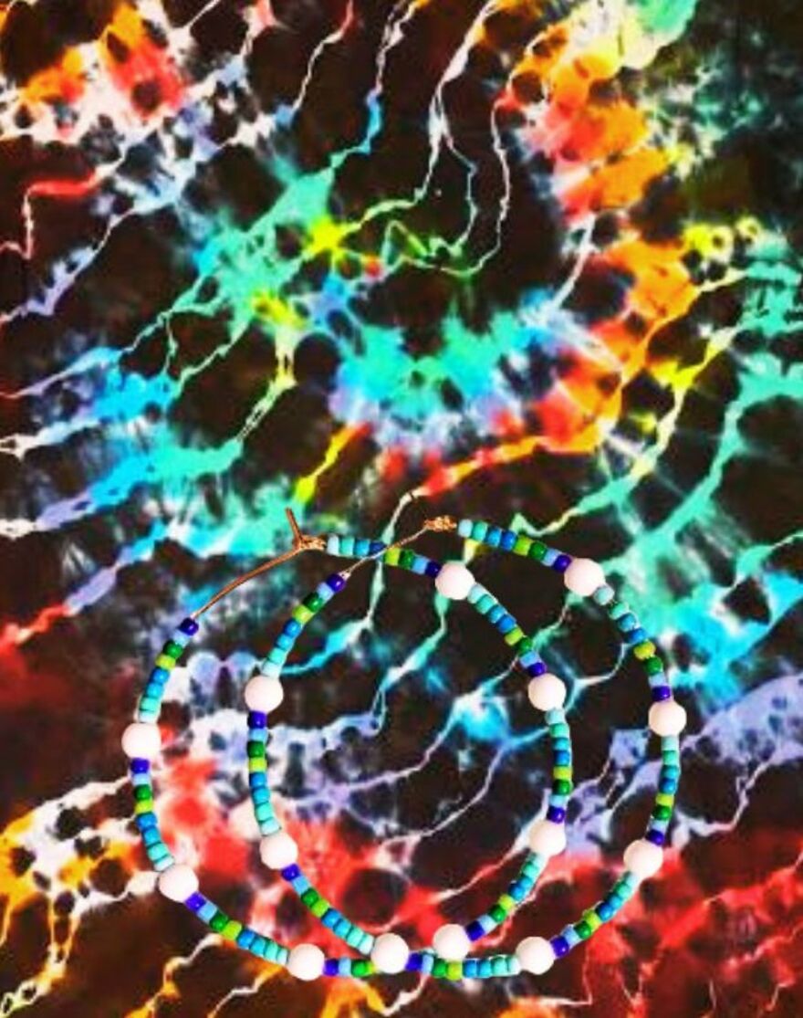 My Handmade Earrings Art On A Collection Of Colorful Tie-Dye Fabrics (25 Pics)