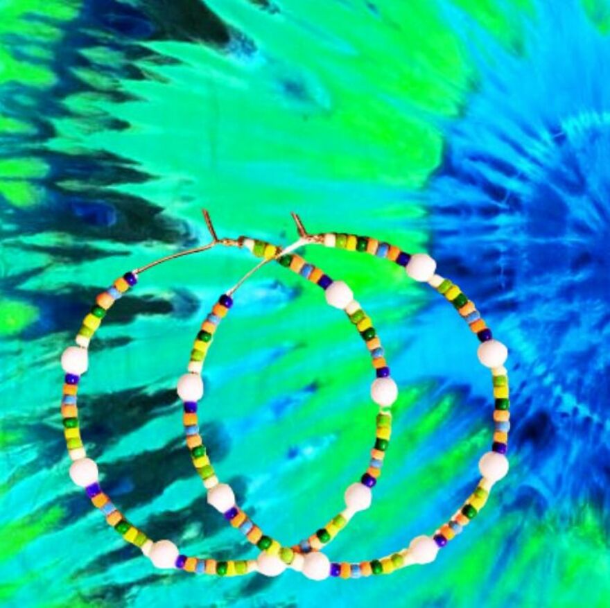 My Handmade Earrings Art On A Collection Of Colorful Tie-Dye Fabrics (25 Pics)