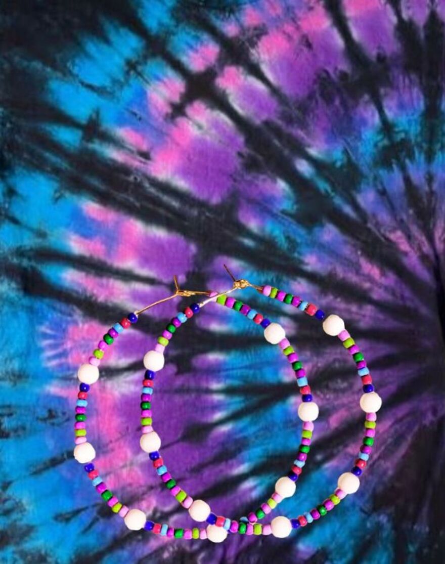 My Handmade Earrings Art On A Collection Of Colorful Tie-Dye Fabrics (25 Pics)