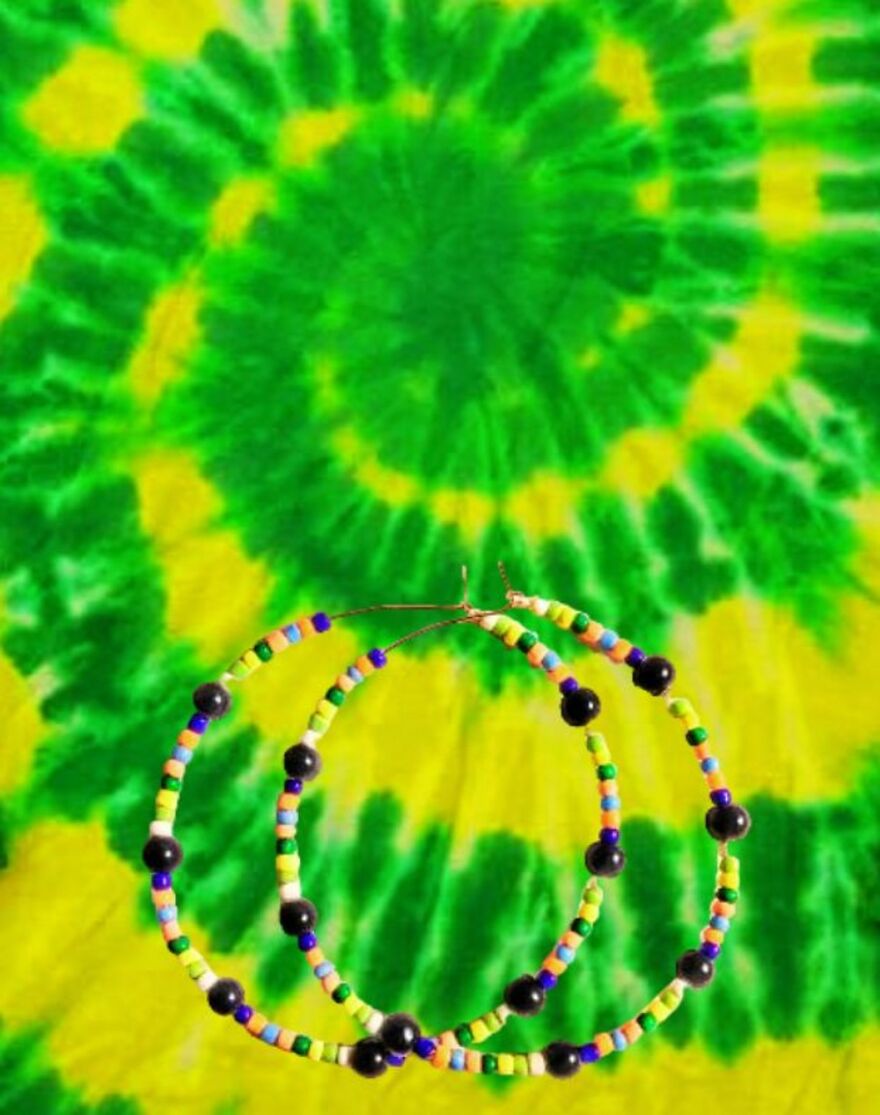 My Handmade Earrings Art On A Collection Of Colorful Tie-Dye Fabrics (25 Pics)