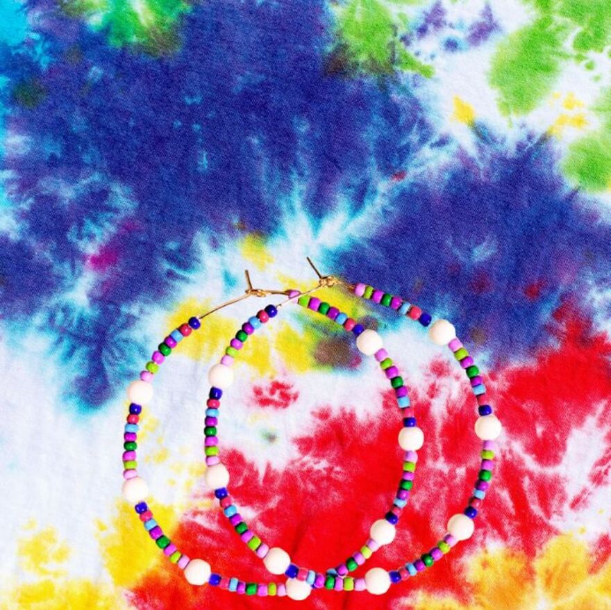 My Handmade Earrings Art On A Collection Of Colorful Tie-Dye Fabrics (25 Pics)
