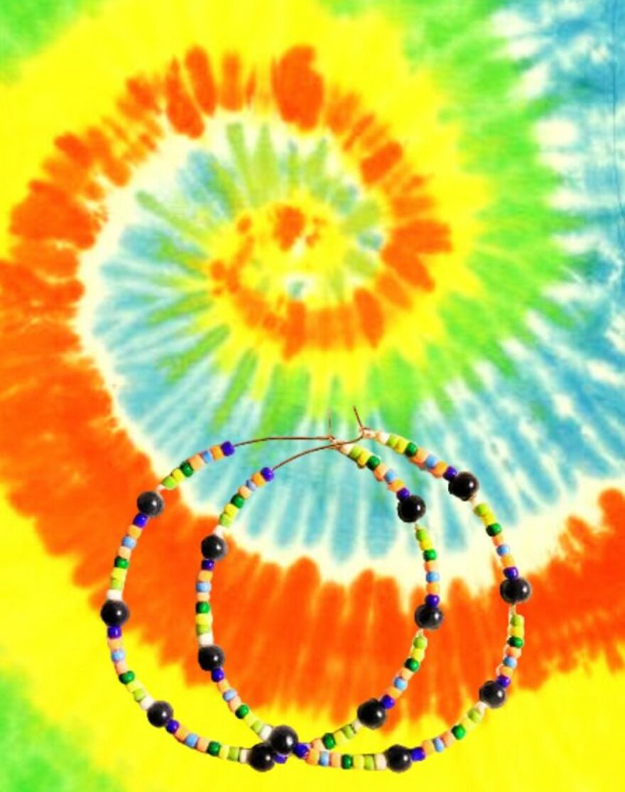 My Handmade Earrings Art On A Collection Of Colorful Tie-Dye Fabrics (25 Pics)