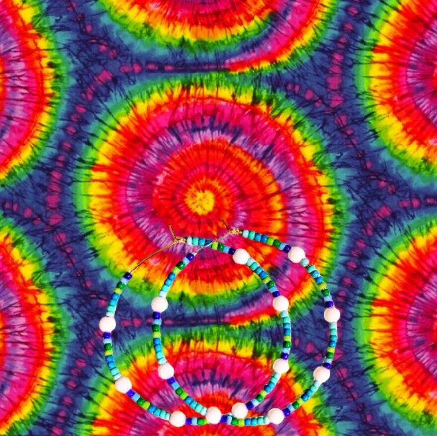 My Handmade Earrings Art On A Collection Of Colorful Tie-Dye Fabrics (25 Pics)