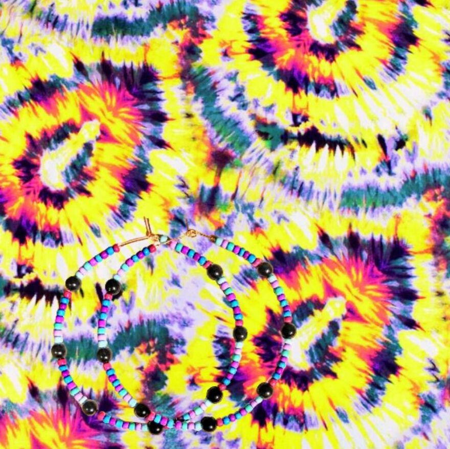 My Handmade Earrings Art On A Collection Of Colorful Tie-Dye Fabrics (25 Pics)