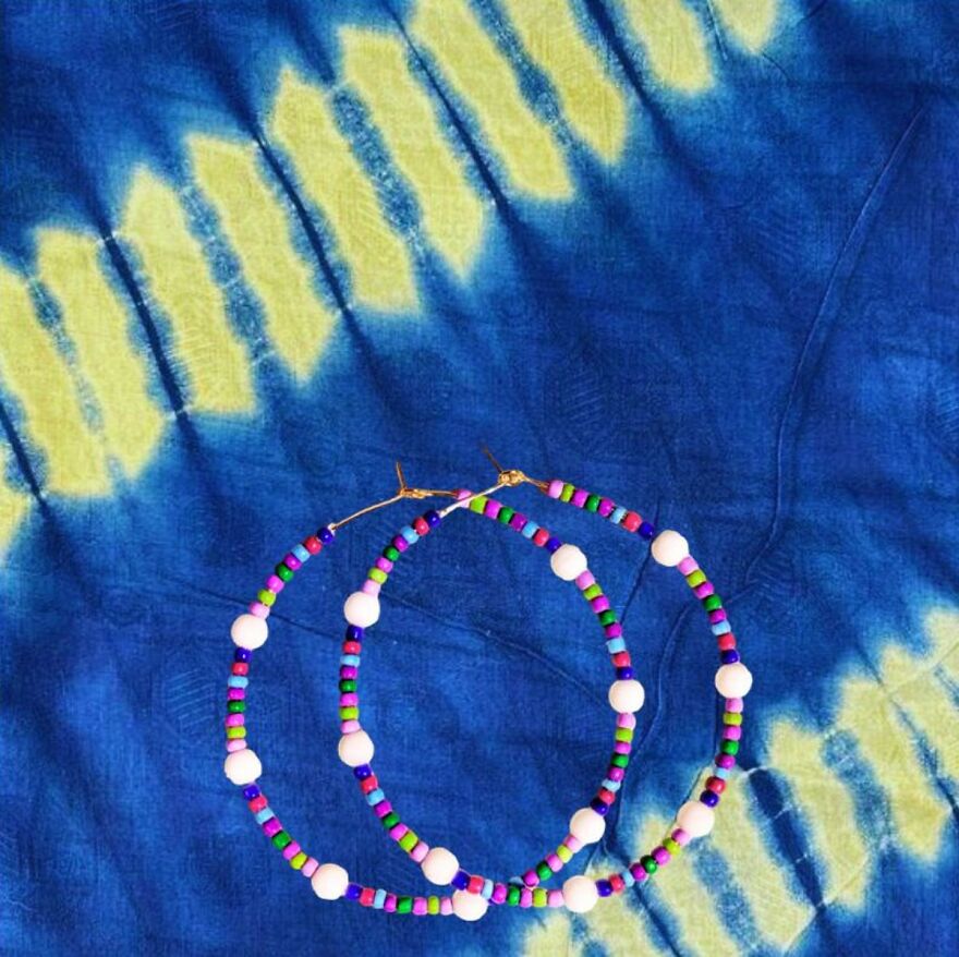 My Handmade Earrings Art On A Collection Of Colorful Tie-Dye Fabrics (25 Pics)