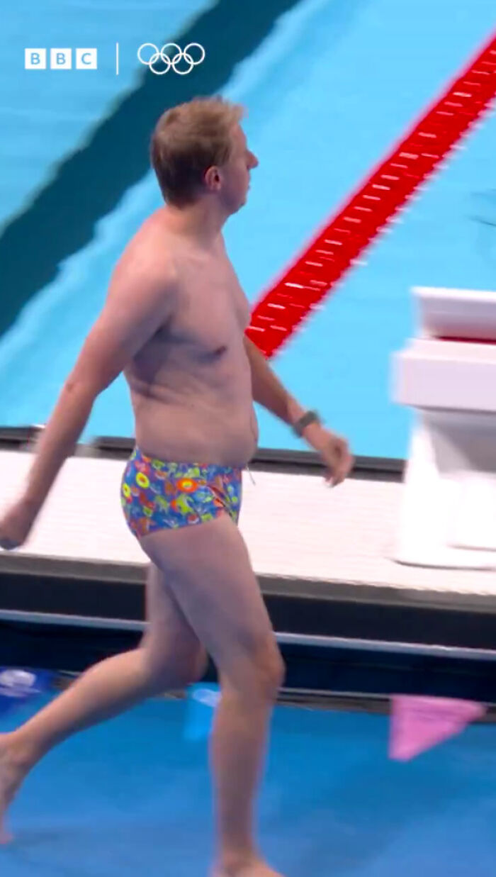 Man With “Dad Bod” And Snug Speedos Hailed A Legend For Keeping “The Olympics From Falling Apart” Man With “Dad Bod” And Snug Speedos Hailed A Legend For Keeping “The Olympics From Falling Apart”