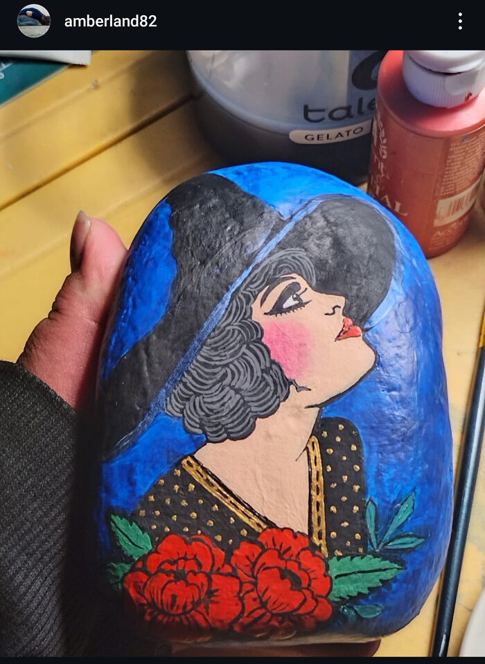 A Witchy Rock I Painted. Inspired By A Pic I Seen Online