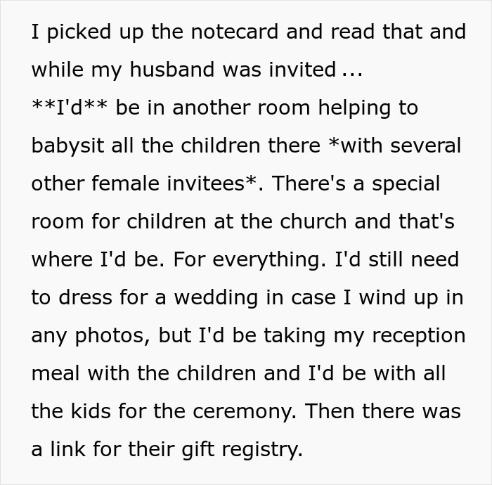 Wedding Guest Expected To Be A Free Babysitter, Uncovers The Real Reason They Wanted To Hide Her