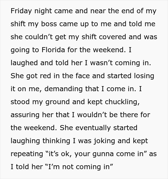 Guy Laughs In Boss&rsquo;s Face After She Changes Her Mind About His PTO, Gets Fired