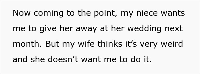 Bride-To-Be Asks Uncle To Walk Her Down The Aisle, Which Leaves His Wife Creeped Out