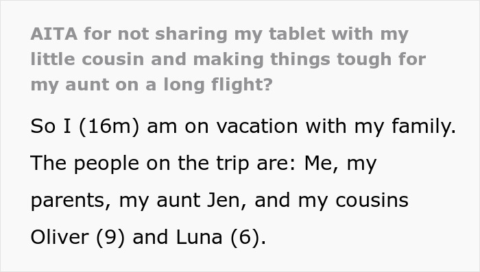 Unprepared Aunt Desperately Asks Teenager To Give Tablet To Her Kids On A Long Flight, He Pettily Refuses