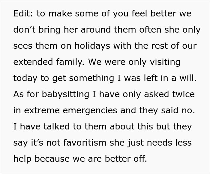 Grandparents Favor Other Grandkids, Furious To Learn 7YO Favors Other Grandparents Too Grandparents Favor Other Grandkids, Furious To Learn 7YO Favors Other Grandparents Too