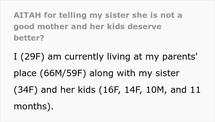 Woman Can&rsquo;t Believe How Bad Of A Mother Her Sister Is, Gives Her A Harsh Reality Check