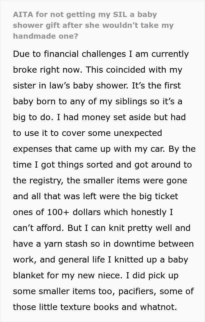 &ldquo;His Wife Said Those Didn&rsquo;t Count&rdquo;: SIL Refuses A Handmade Gift, Demands A New One Instead