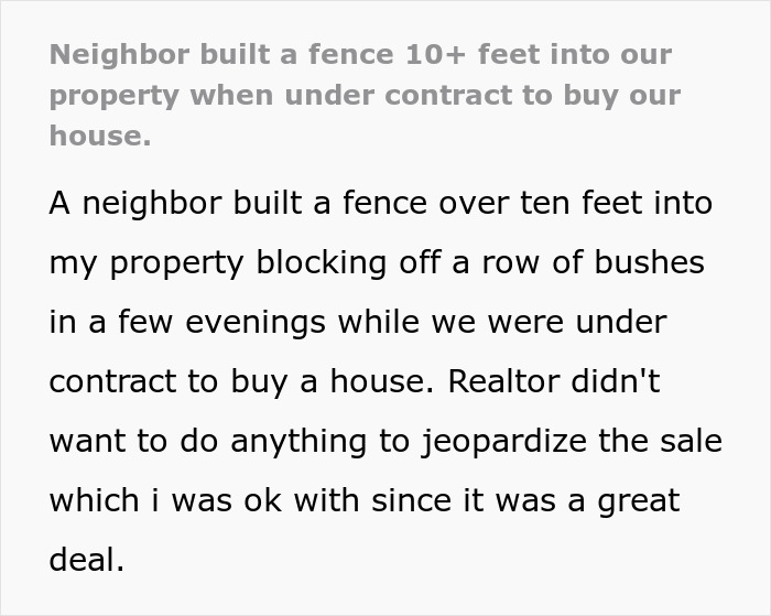 Neighbor Builds Fence On Guy’s Property While He’s Buying House, He Decides To Get Survey Neighbor Builds Fence On Guy’s Property While He’s Buying House, He Decides To Get Survey