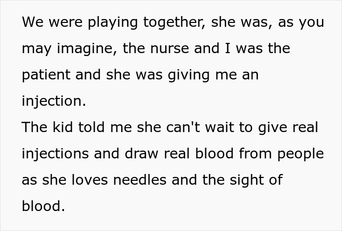 Babysitter Taken Aback When Kid They’re Sitting Says They’re Obsessed With Blood And Needles Babysitter Taken Aback When Kid They’re Sitting Says They’re Obsessed With Blood And Needles