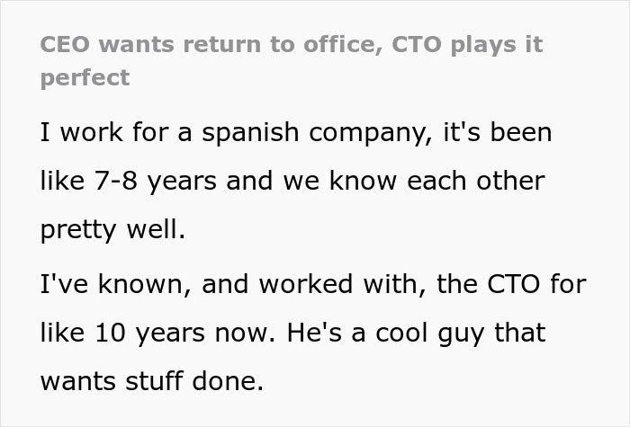 &ldquo;Lead By Example&rdquo;: CEO Forced To Backtrack His Return-To-Office Policy After Malicious Compliance