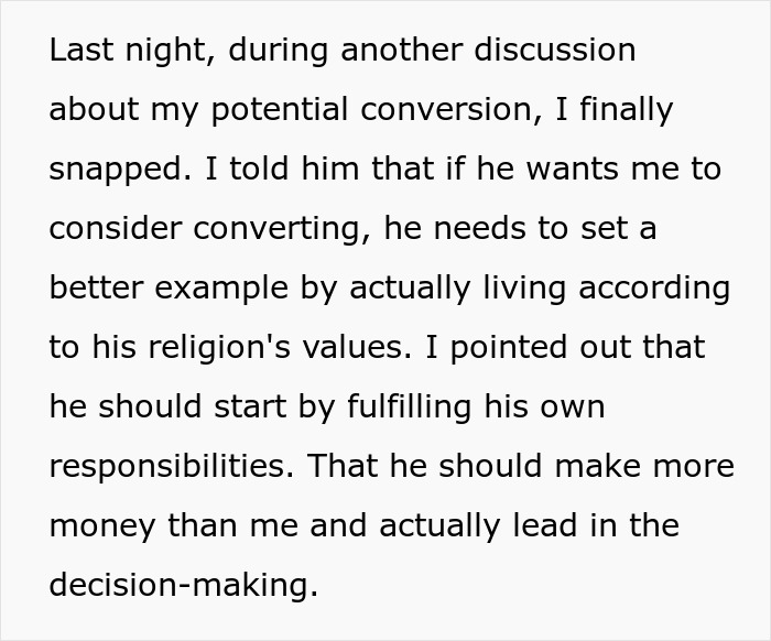 Woman Agrees To Convert If Husband Agrees To Actually Be A Good Christian, Triggers Him