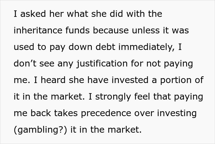 Woman Gets $30K Inheritance, Doesn’t Get Why Brother Keeps Asking Her For The $3K She Owes Him Woman Gets $30K Inheritance, Doesn’t Get Why Brother Keeps Asking Her For The $3K She Owes Him