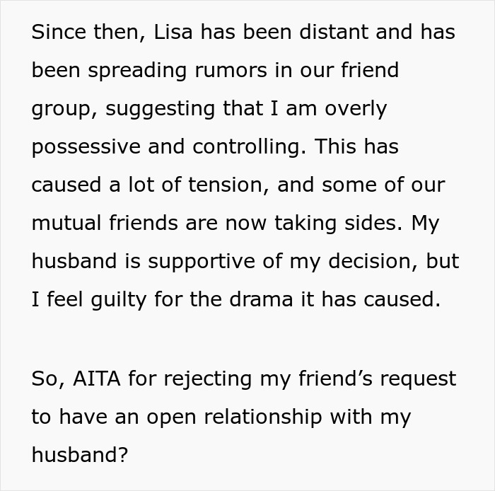 Woman Accused Of Being Selfish By Refusing To Share Her Husband Of 5 Years With Her Friend Woman Accused Of Being Selfish By Refusing To Share Her Husband Of 5 Years With Her Friend