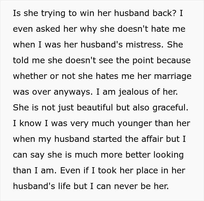 Woman Wonders Why Husband’s Stunning And Kind Ex-Wife Doesn’t Hate Her, As She Was Once His Mistress Woman Wonders Why Husband’s Stunning And Kind Ex-Wife Doesn’t Hate Her, As She Was Once His Mistress