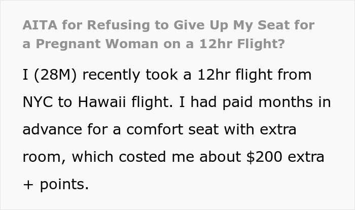 12-Hour Flight Turns Torturously Awkward After Man Refuses To Give Up Seat To Heavily Pregnant Passenger 12-Hour Flight Turns Torturously Awkward After Man Refuses To Give Up Seat To Heavily Pregnant Passenger