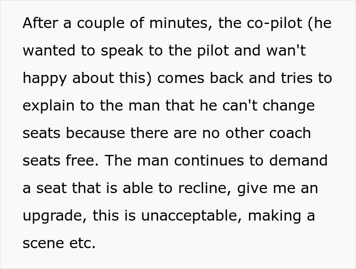 "I Wasn't Talking To You": Entitled Passenger Demands Reclining Seat, Gets Owned By The Copilot