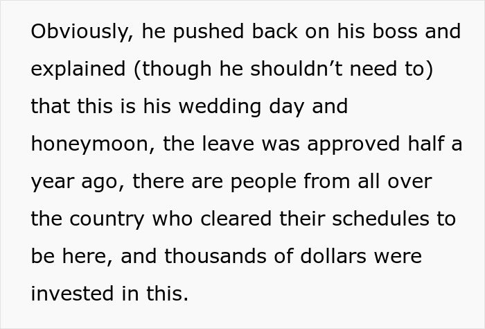 &ldquo;Set The Example&rdquo;: Manager Ordered To Work On His Wedding Day And Honeymoon