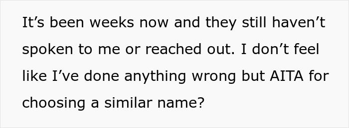 Couple Is Mad That Sis Named Newborn Similar To Their Daughter, She Calls Out Their Double Standards Couple Is Mad That Sis Named Newborn Similar To Their Daughter, She Calls Out Their Double Standards