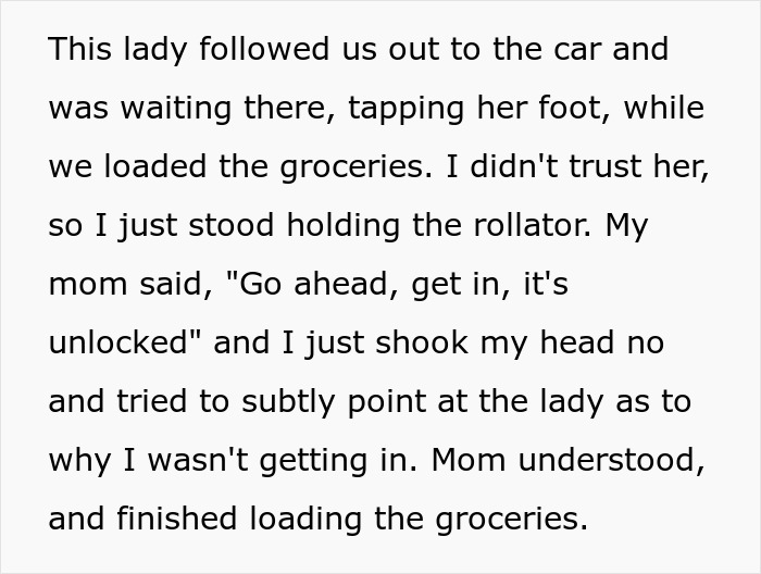 Lady Tries To Grab Man&rsquo;s Rollator Wanting To Use It For Herself, Follows Him To His Car