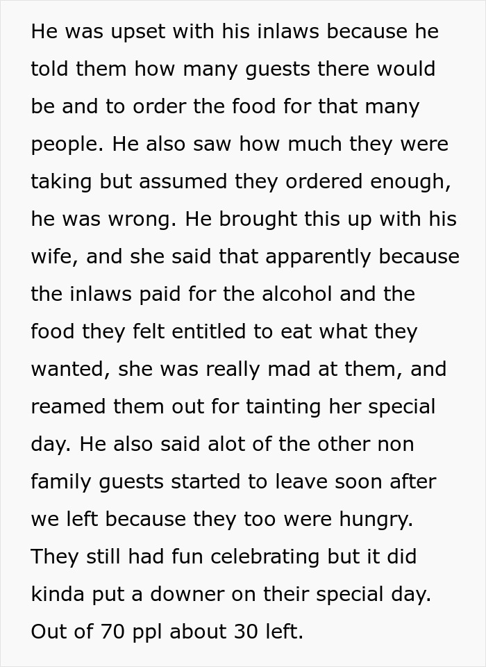 Bride Is Furious Guests Ordered Pizzas Because Her Family Ate Most Of The Food Bride Is Furious Guests Ordered Pizzas Because Her Family Ate Most Of The Food