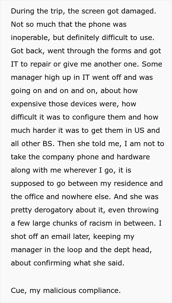 Employee Goes On Vacation And Doesn&rsquo;t Take The Company Phone As Told, It Costs The Company $6K