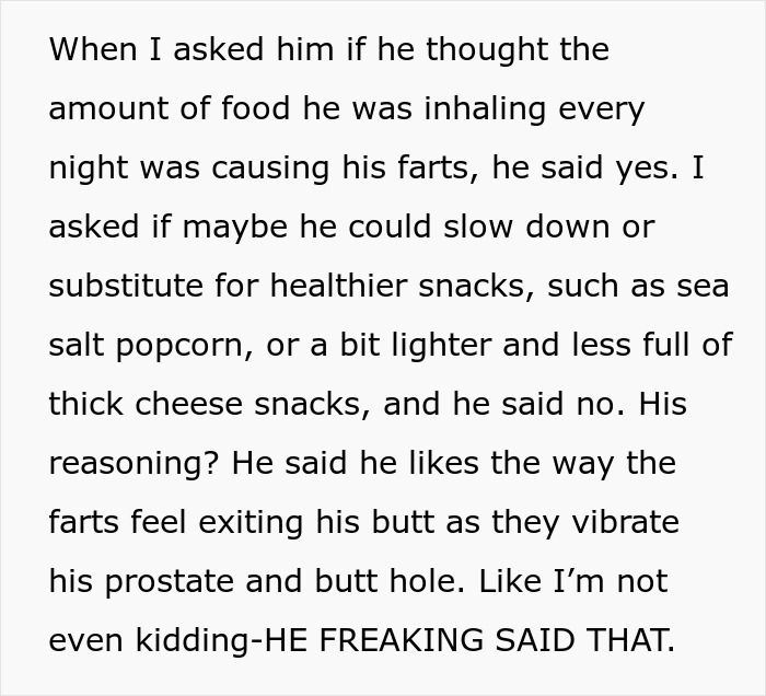 Husband Loves Making Himself As Flatulent As Possible, Ends Up A Divorcee After Wife Snaps Husband Loves Making Himself As Flatulent As Possible, Ends Up A Divorcee After Wife Snaps
