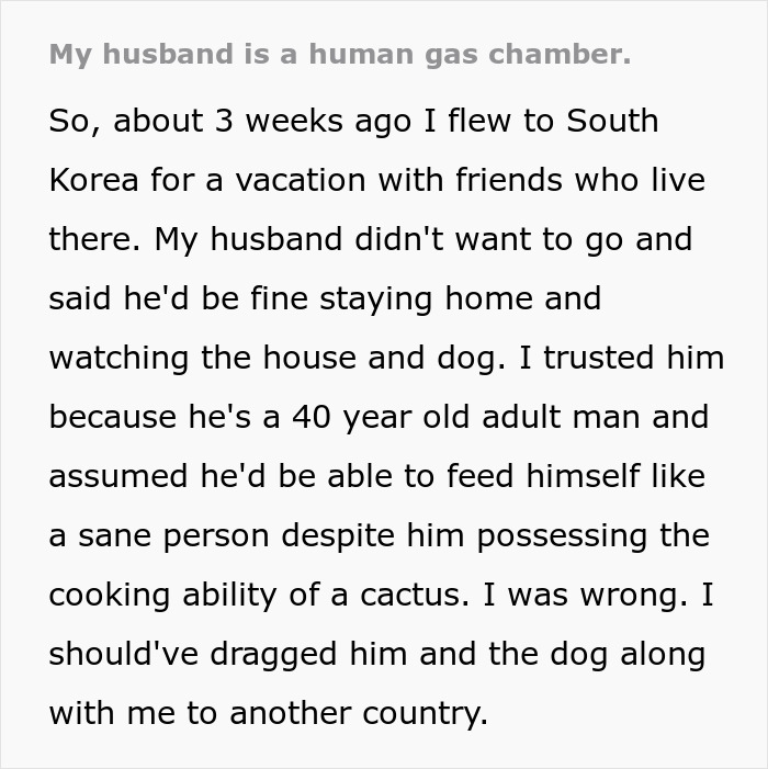 Woman Leaves Husband For 3 Weeks, Comes Back To Series Of Unfortunate Events Woman Leaves Husband For 3 Weeks, Comes Back To Series Of Unfortunate Events